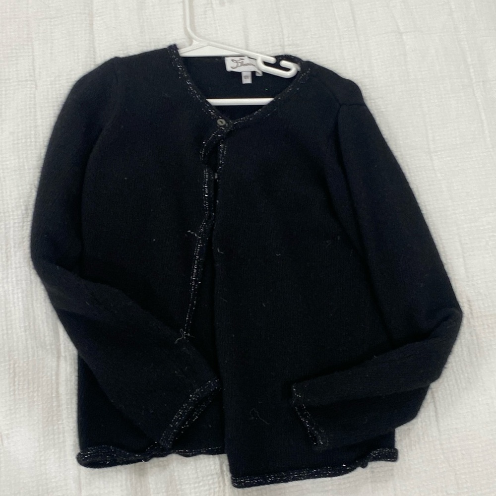 New without tags cardigan black girls with silver trim